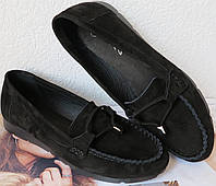 Nona! Мягкие женские мокасины замшевые черного цвета туфли весна лето Нона стильные и очень удобные