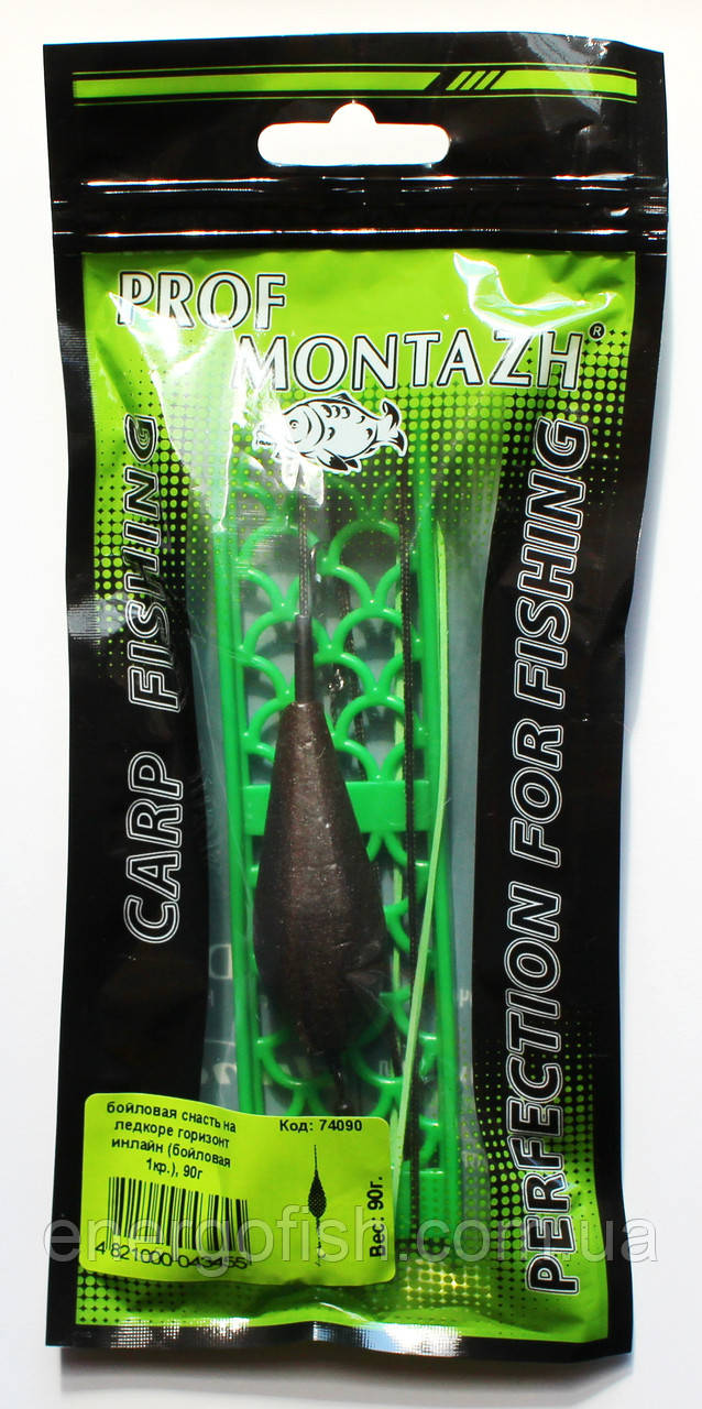 Снасть бойловая Профмонтаж Горизонт 90g Inline 1 гачок на лидкоре, фото 1