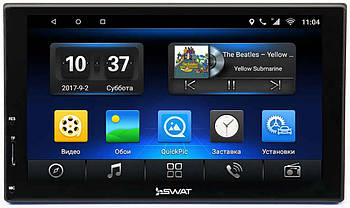 Якісна з GPS 2DIN магнітолу без приводу Universal SWAT AHR-4182 екран 7" на андроїді 6