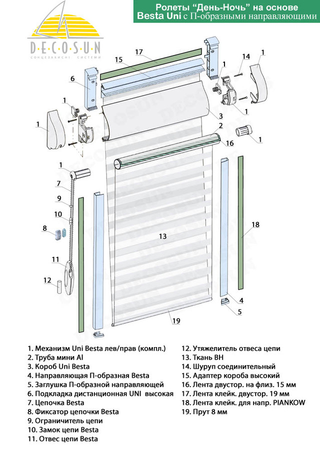закрытая день-ночь с П-образными направляющими закрытая день-ночь с П-образными направляющими