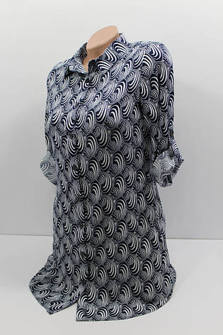 Жіноча сорочка-туніка з довгим рукавом штапель оптом, фото 2