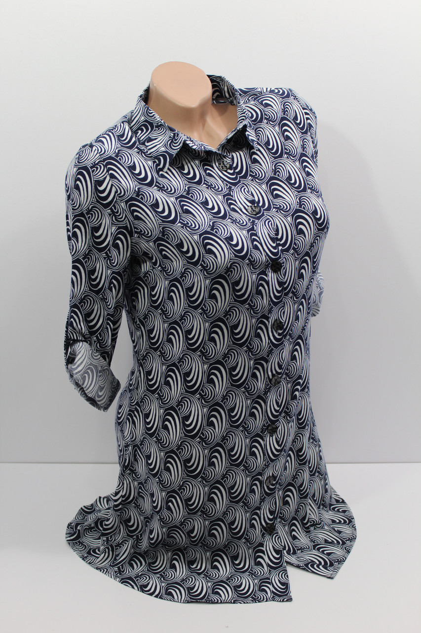 Жіноча сорочка-туніка з довгим рукавом штапель оптом