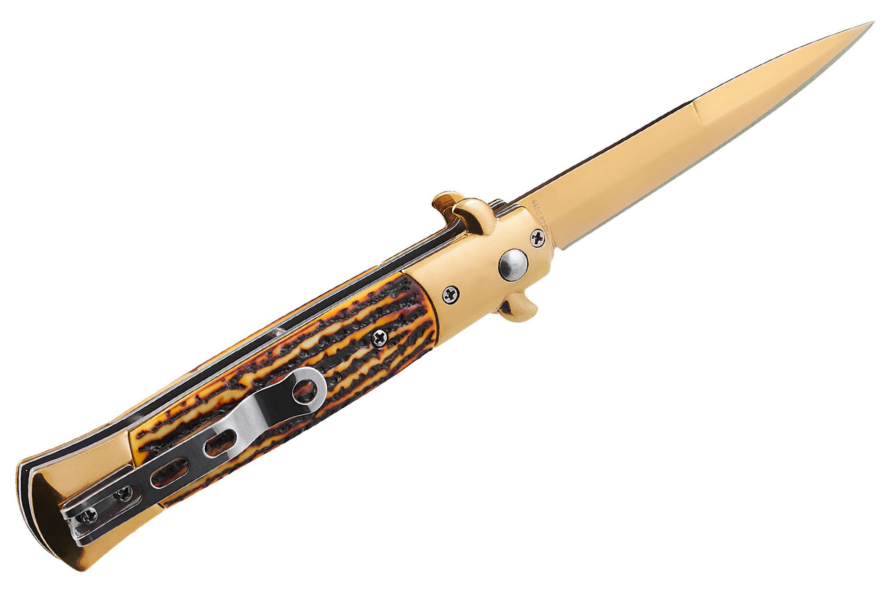 Ніж викидний стилет Gold knife