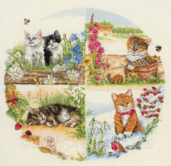 PCE895 "Кошенята всіх сезонів (Cats&Seasons)" ANCHOR. Набір для вишивання ниткою