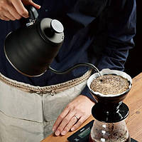 Чайник для фільтр кави Hario V60 Buono VKB-120MB для варіння фільтр кави Чорний з нержавіючої сталі Чорний