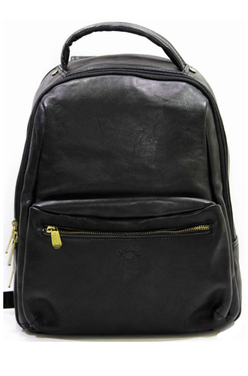 Рюкзак натуральної шкіри міської зручний молодіжний Катана чорного кольору, фото 1