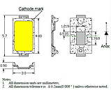 100 шт. Світлодіод SMD 5730 0.5W Холодний Білий 50-55 LM Діод LED, фото 3