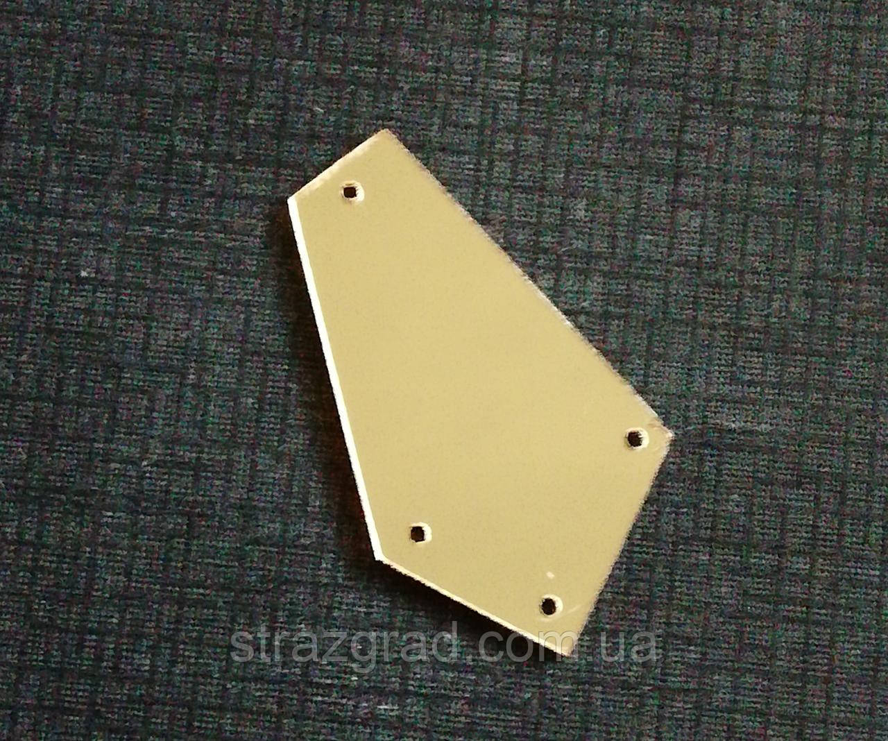 Дзеркальні пришивні стрази С/С 20х38 Champagne, фото 1