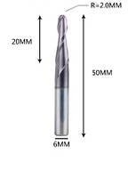 Фреза конусная для ЧПУ R2-D6-L50-l20