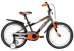 Дитячий велосипед ARDIS FITNESS BMX 20" двоколісний із бічними колесами, Чорно-жовтогарячий