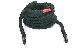 Канат для кроссфита COMBAT BATTLE ROPE UR (бавовна, l-9м, d-3,5 см, чорний)