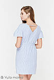 Стильна сукня для вагітних і годування KAMILLA, біло-блакитна вузька смужка, фото 4