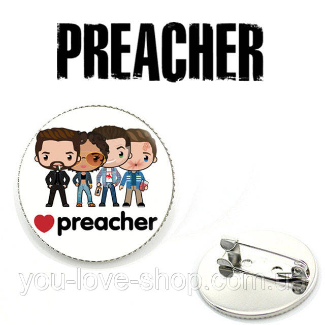 Preacher значок з героями серіалу, фото 1