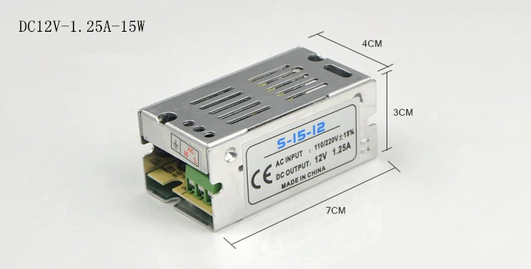Блок живлення 12 V 1,25 А 15 W у металевому корпусі