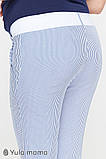 Літні брюки для вагітних MELANI TR-29.011 блакитні в білу смужку, фото 5
