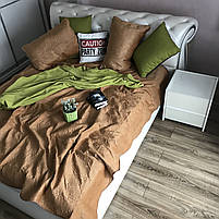 Покривало для спальні на ліжко диван, покривало з велюру на диван ліжко плед на ліжко диван, велюровое покривало Золотисте (P-C6), фото 5