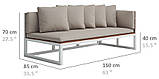 Модульний лаунж садовий диван ЛОФТ 160*85*70 см "Чанша" LNK-LOFT, фото 2