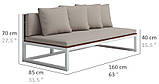 Модульний лаунж садовий диван ЛОФТ 160*85*70 см "Санья" LNK-LOFT, фото 2