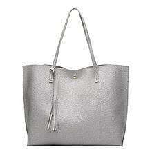 Сумка-шоппер Жіноча сумка зі шкірозамінника GS849 Сріблястий