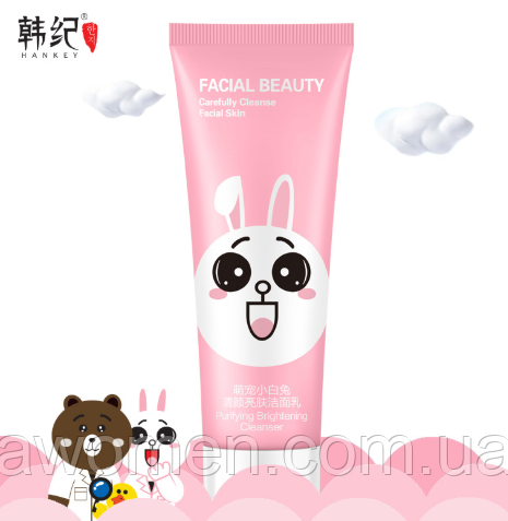 Очисна пінка Hankey Facial Beauty Skin з вибілювальним ефектом 130 мл (Зайка)