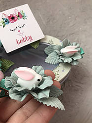 Набір бантиків для волосся ручної роботи "Зайки"