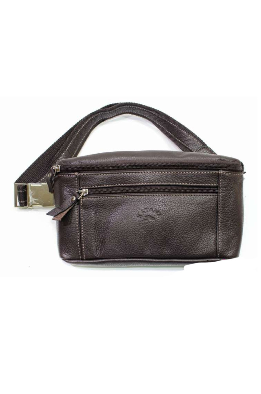 Сумка бананка з натуральної шкіри на пояс чоловіча стильна молодіжна міська стильна міська, фото 1