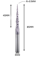 Фреза конусная для ЧПУ R0,5-D8-L85-l45