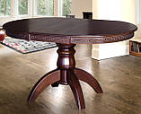 Стіл обідній розкладний Престиж 100 см - темний горіх, венге, фото 2