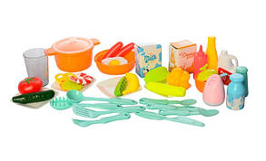 Ігровий набір Дитяча Кухня зі світлом і звуком Із крана тече вода 40 предметів, фото 3