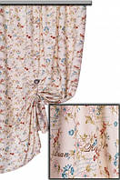 Бавовняна тканина для штор, скатертин і оббивки меблів у стилі прованс дрібний жовтогарячий і блакитна квітка