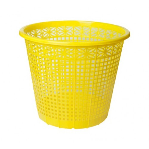 Кошик для паперів ZiBi 3040-08 пластик. кругла 8 л ЖОВТА (1)