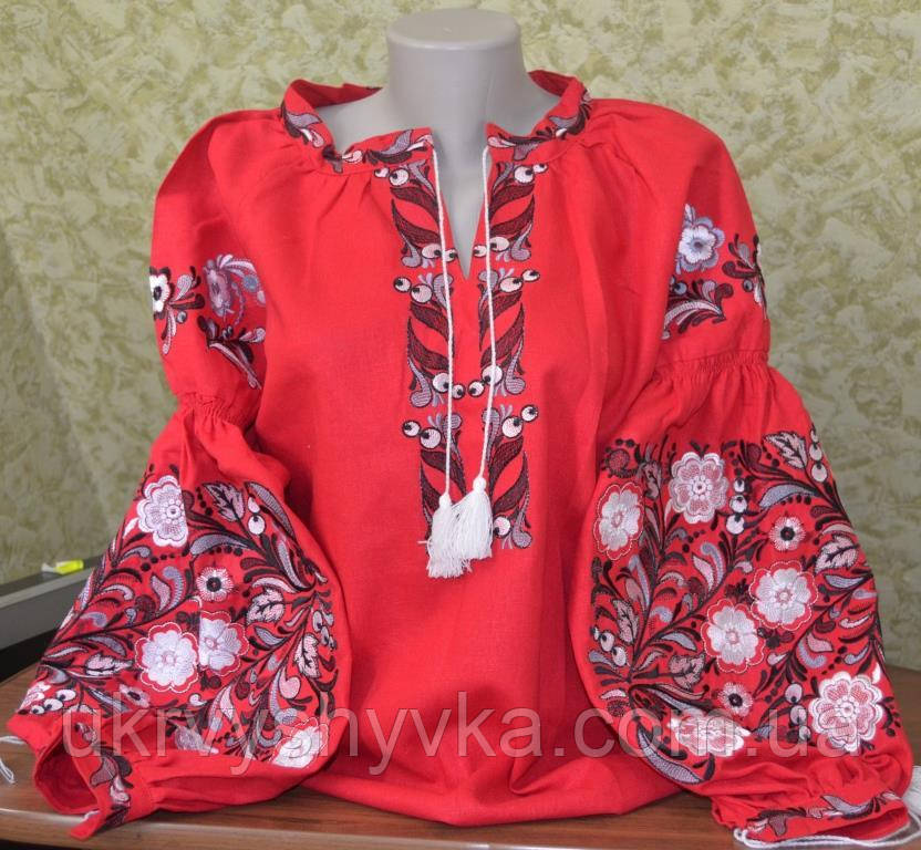 Сорочка вишиванка "Роза" червона