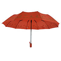 Женский зонт полуавтомат Bellissimo с золотистым узором на куполе на 10 спиц, красный, 018308-6