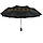 Жіноча парасолька напівавтомат Bellissimo із золотистим візерунком на куполі на 10 спиць, чорна, 018308-9, фото 3