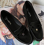Nona! Супер! М'які жіночі мокасини чорного кольору замшеві туфлі весна літо Нона 36 розм, фото 5
