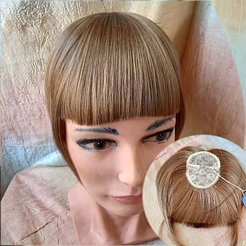 Чілка чубчік накладна на застібках (кліпсах) пісочна 10-028-19