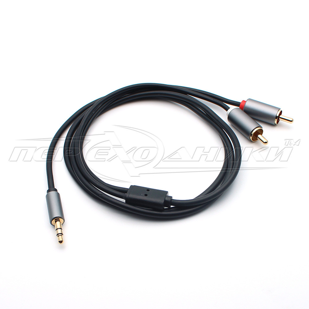 Аудио кабель jack 3.5 mm to 2RCA (высокое качество) New Design, 1 м - фото 4 - id-p940850834