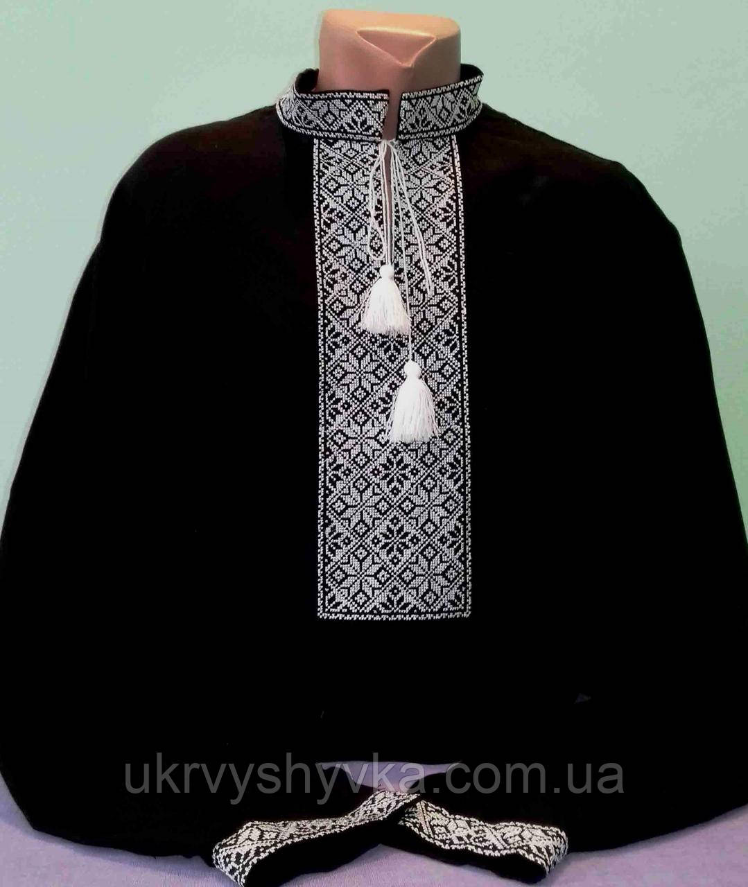 Чоловіча сорочка з вишивкою "Зірка" чорна
