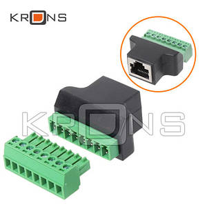 Перехідник RJ45 8P8C вита пара роз&apos;єм мама - клемники 8pin