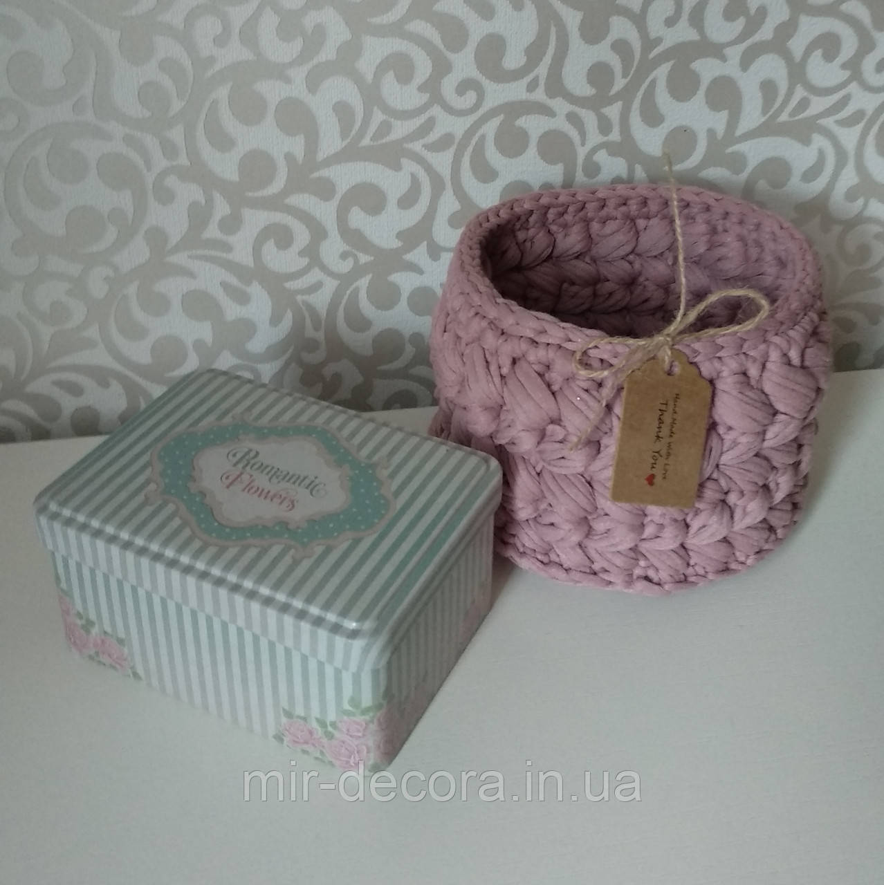 Кошик із трикотажної пряжі Spagetti 13 см, фото 1