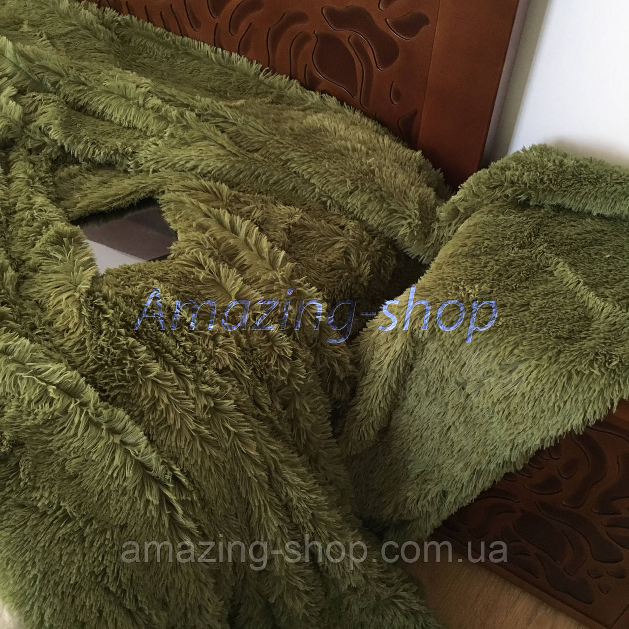 Покрывало травка | Пушистый махровый плед. Koloco (колоко)- с длинным ...