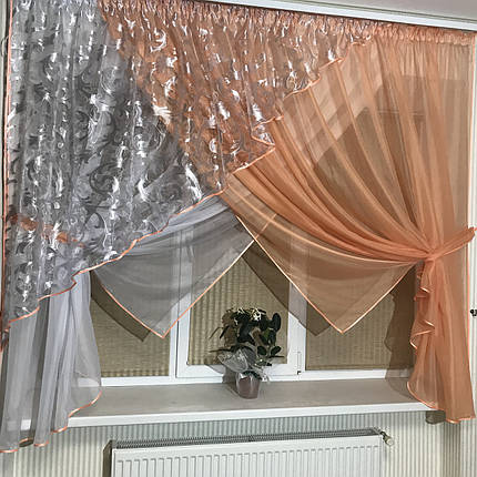 Фіранка на кухню №362 персик, фото 2