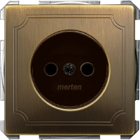 Механізм розетки без заземлення, антична латунь, Shneider Merten (MTN2000-4143), фото 1