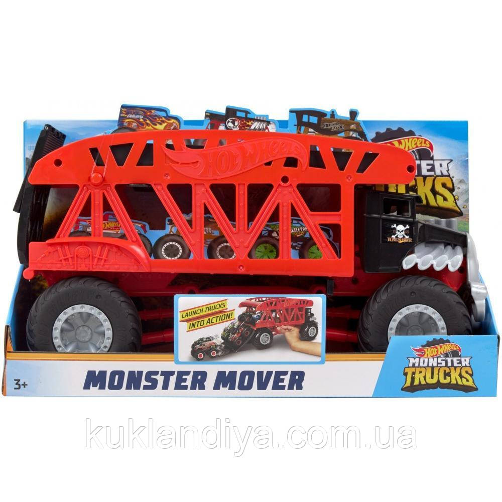 Hot Wheels Monster Trucks Monster Mover велика вантажівка-монстр Автоперевезувач монстер треків (FYK13), фото 1