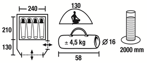 Туристичний намет 4-місцева Travel Plus 4, фото 3