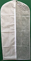 Белый чехол для одежды флизелиновый на молнии с прозрачной частью, размер 60*160 см