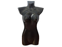 Пластмасовий манекен жіночий пів торс чорного кольору на гачку