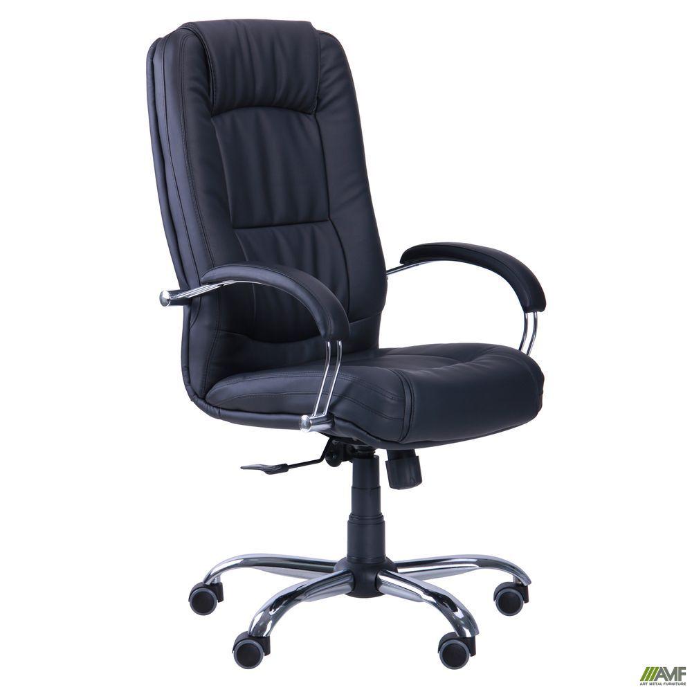 Офісне крісло для керівника AMF Марсель чорний-кожзам ANYFIX