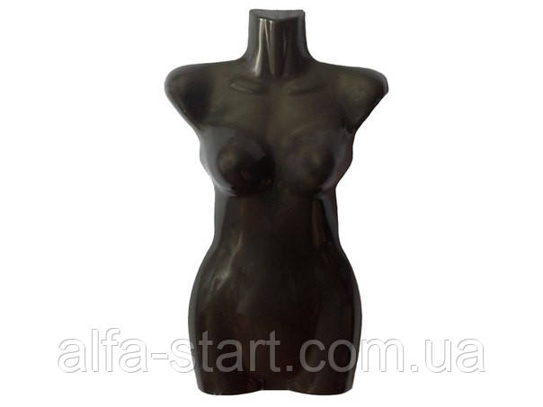 Жіночий манекен напівторс тулуб чорного кольору на гачку