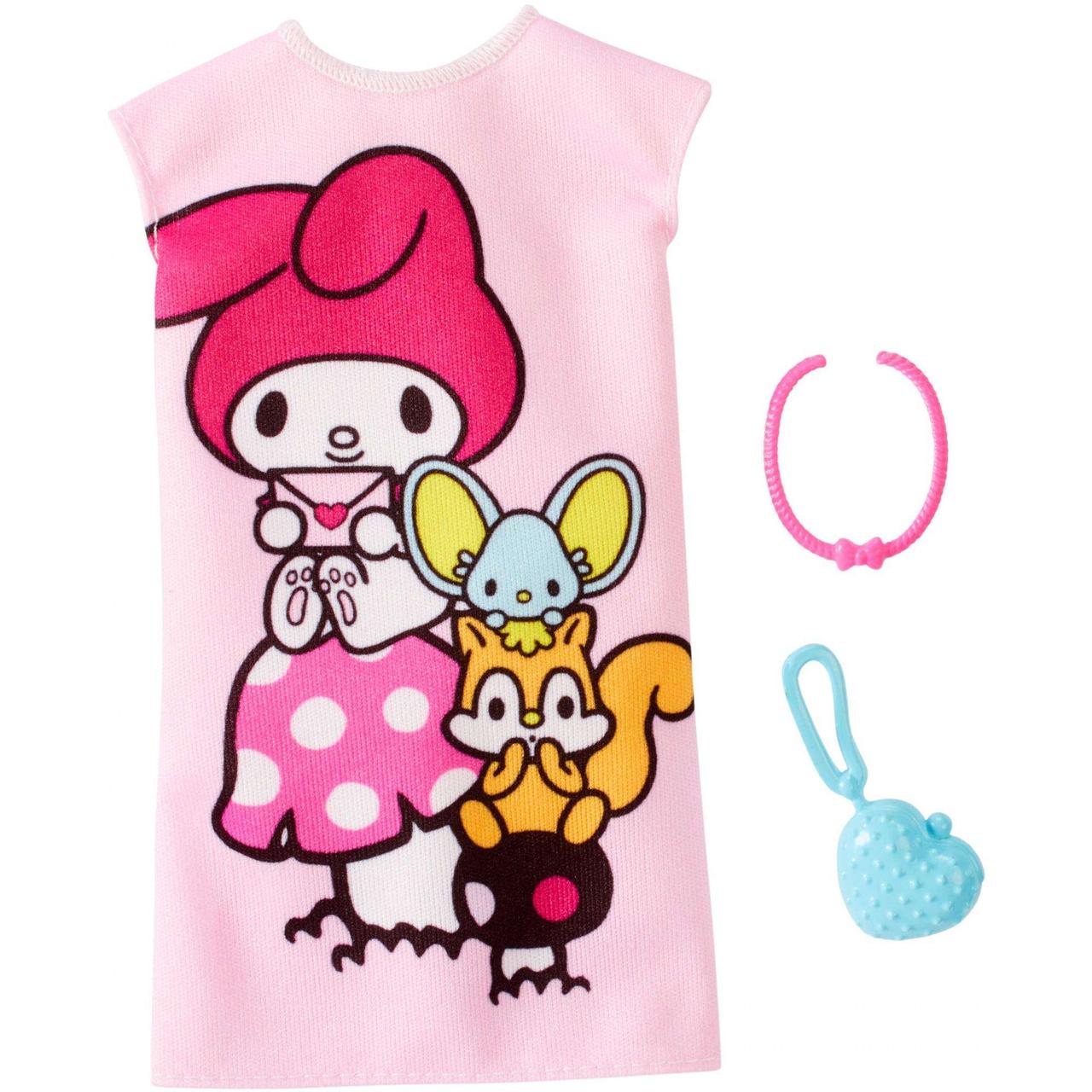 Барбі Одяг Barbie Hello Kitty My Melody Pink Dress Fashion Pack FKT20